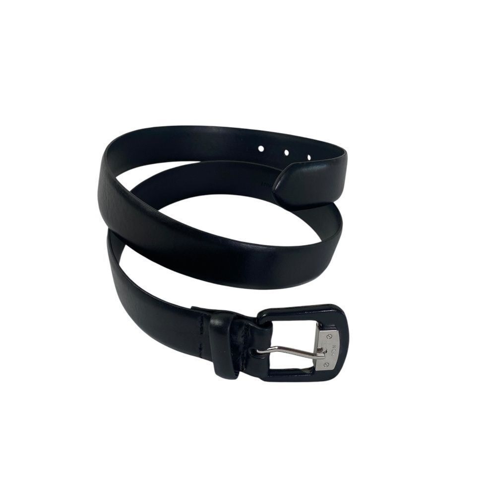 Ralph Lauren women's L genuine leather belt  Black w/silver tones